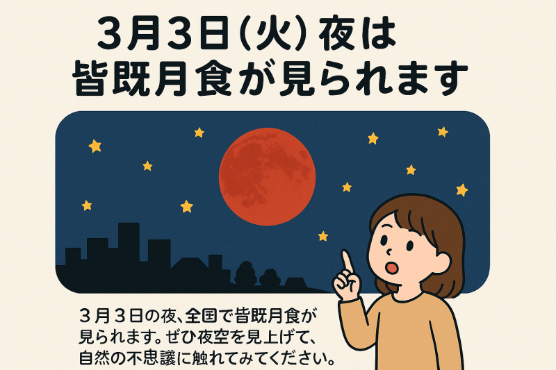 皆既月食イラスト